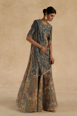 Gray kangna lehenga set