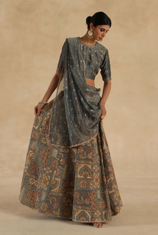Gray kangna lehenga set