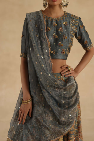 Gray kangna lehenga set