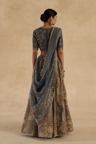 Gray kangna lehenga set