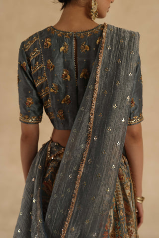 Gray kangna lehenga set