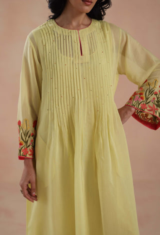 Lemon yellow swara midi dress