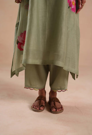 Sage green kamal kurta set