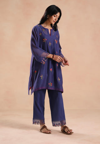 Navy blue raina kurta set