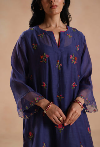 Navy blue raina kurta set