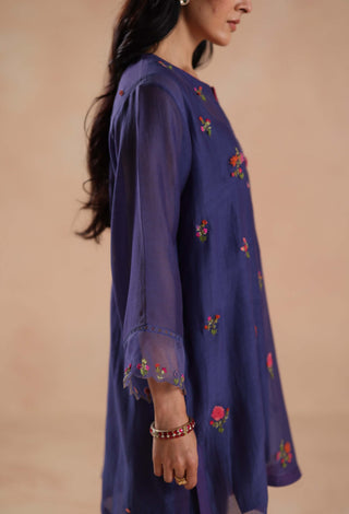 Navy blue raina kurta set