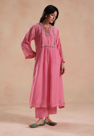 Pink jheel kurta set
