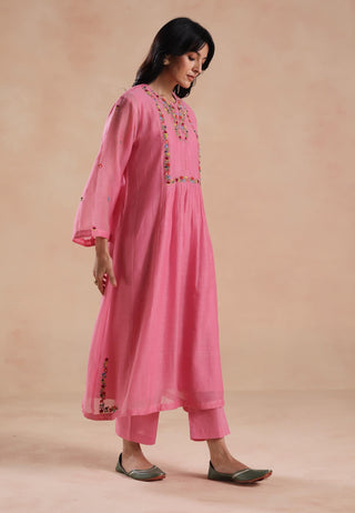 Pink jheel kurta set