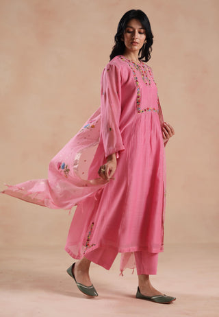 Pink jheel kurta set