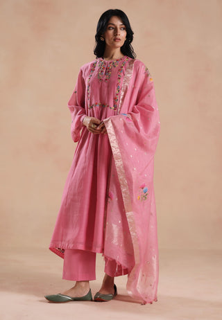 Pink jheel kurta set