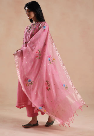 Pink jheel kurta set