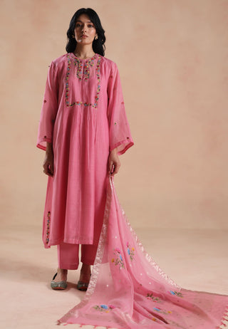 Pink jheel kurta set