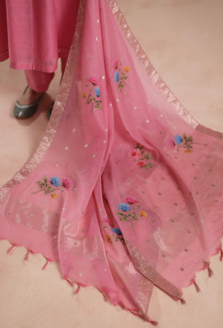 Pink jheel kurta set