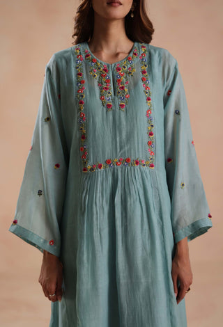 Blue jheel kurta set