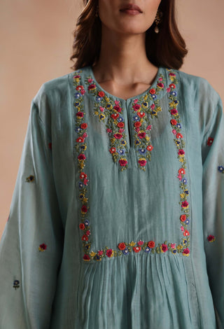 Blue jheel kurta set