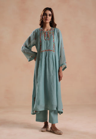 Blue jheel kurta set