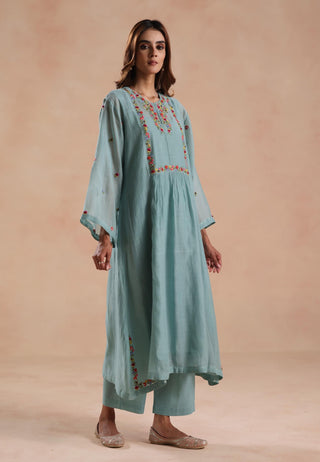 Blue jheel kurta set