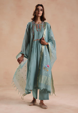 Blue jheel kurta set