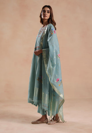 Blue jheel kurta set