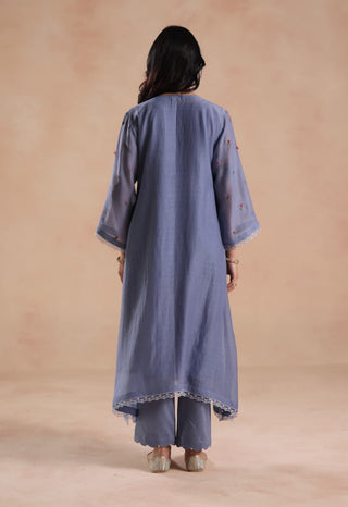 Periwinkle blue evara kurta set