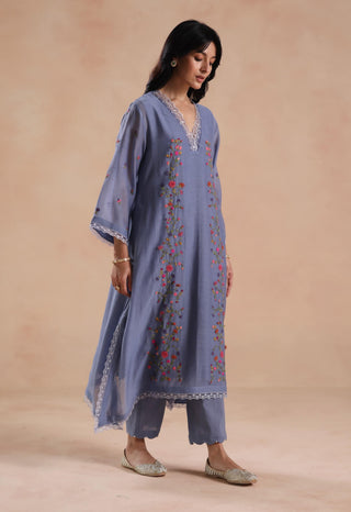 Periwinkle blue evara kurta set