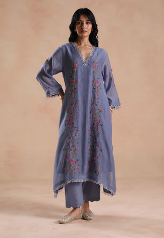 Periwinkle blue evara kurta set