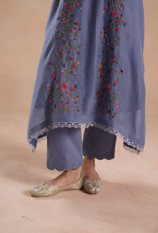 Periwinkle blue evara kurta set