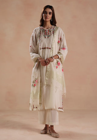 Ivory jheel kurta set