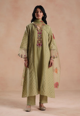 Green rua kurta set