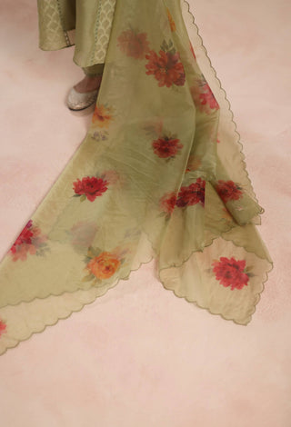 Green rua kurta set