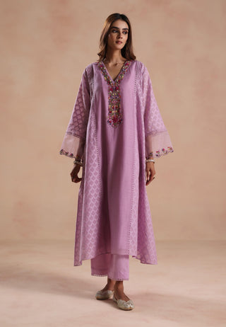 Purple rua kurta set
