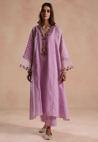 Purple rua kurta set
