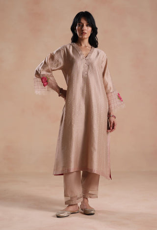 Beige sidra kurta set