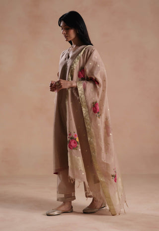 Beige sidra kurta set