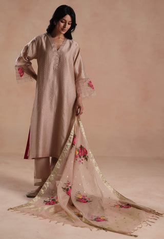 Beige sidra kurta set