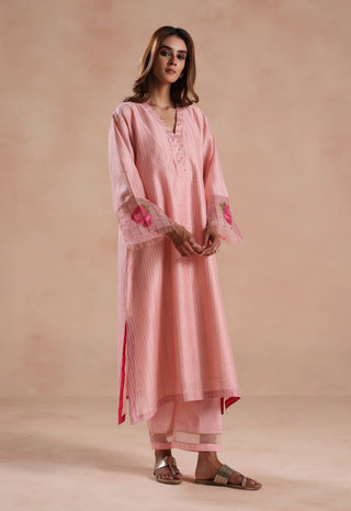Pastel pink sidra kurta set