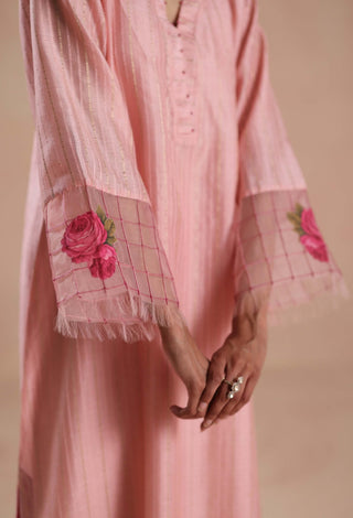 Pastel pink sidra kurta set