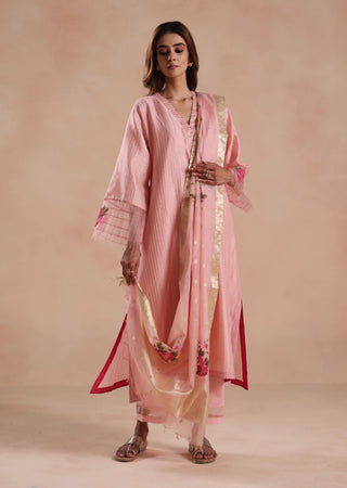 Pastel pink sidra kurta set