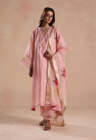 Pastel pink sidra kurta set