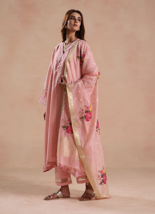 Pastel pink sidra kurta set