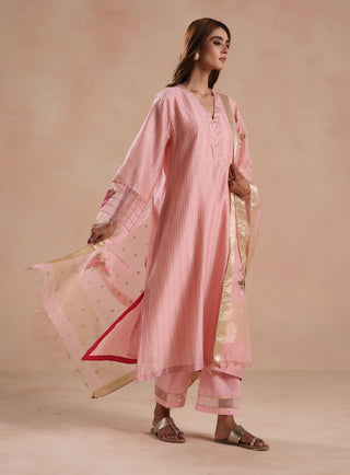Pastel pink sidra kurta set