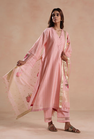 Pastel pink sidra kurta set