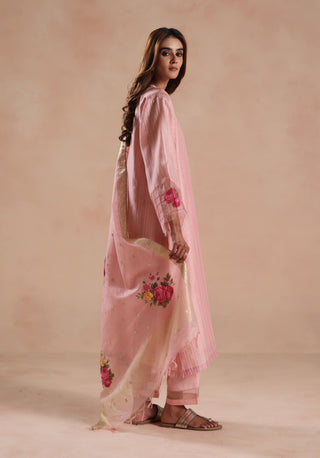 Pastel pink sidra kurta set