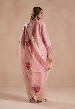 Pastel pink sidra kurta set