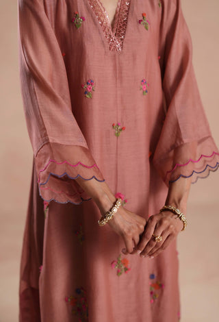 Copper pink zeya kurta set