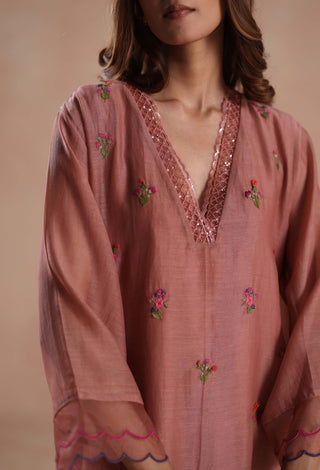 Copper pink zeya kurta set