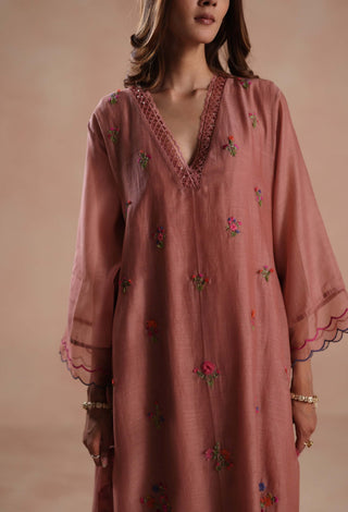 Copper pink zeya kurta set