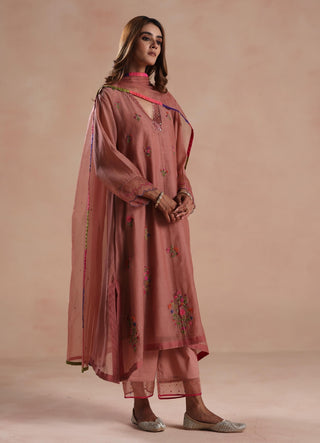Copper pink zeya kurta set
