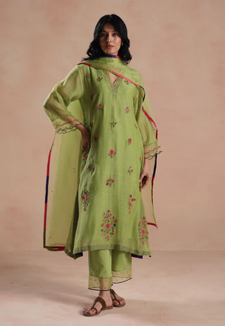 Lime green zeya kurta set