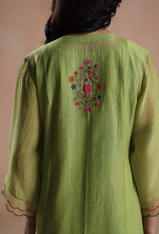 Lime green zeya kurta set